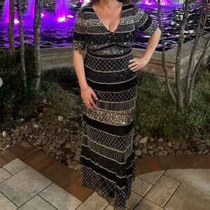 Elegant Black and Silver Women's Dress